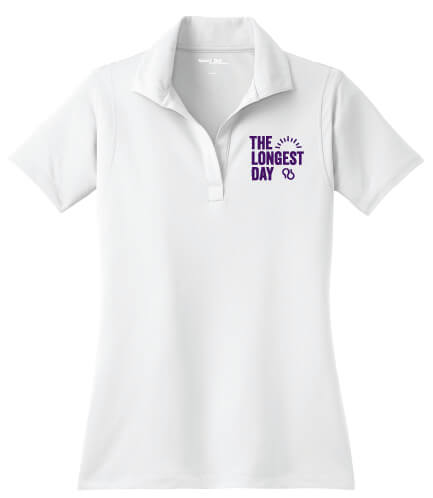 The Longest Day Short Sleeve Sport-Wick Polo Womens white