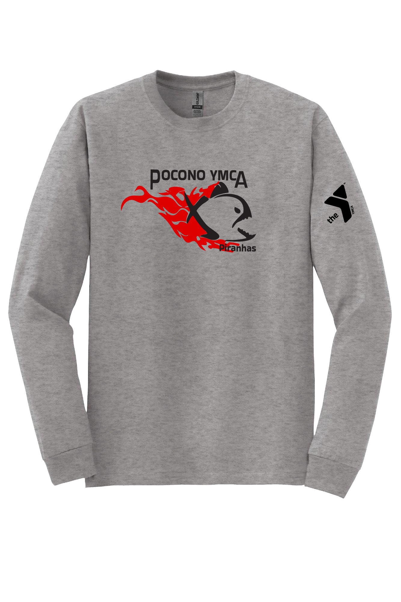 Pocono YMCA Piranhas Long Sleeve T-Shirt