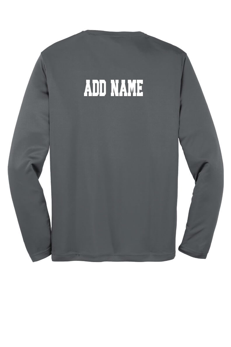 Notre Dame Basketball Sport Tek Competitor Long Sleeve Shirt gray-back