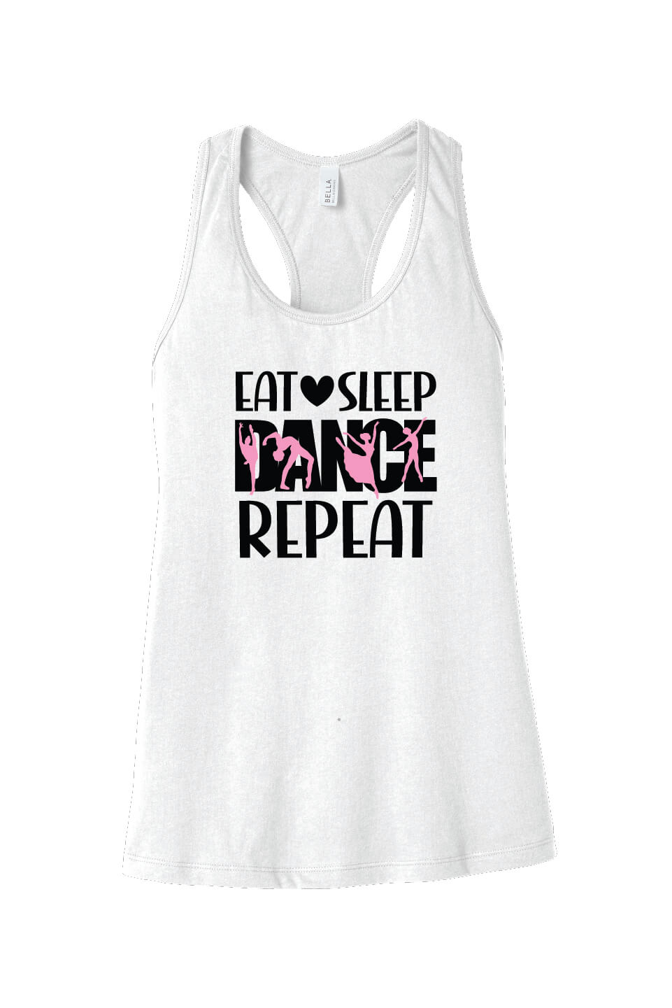Eat Sleep Dance Repeat Racerback Tank (Ladies) white