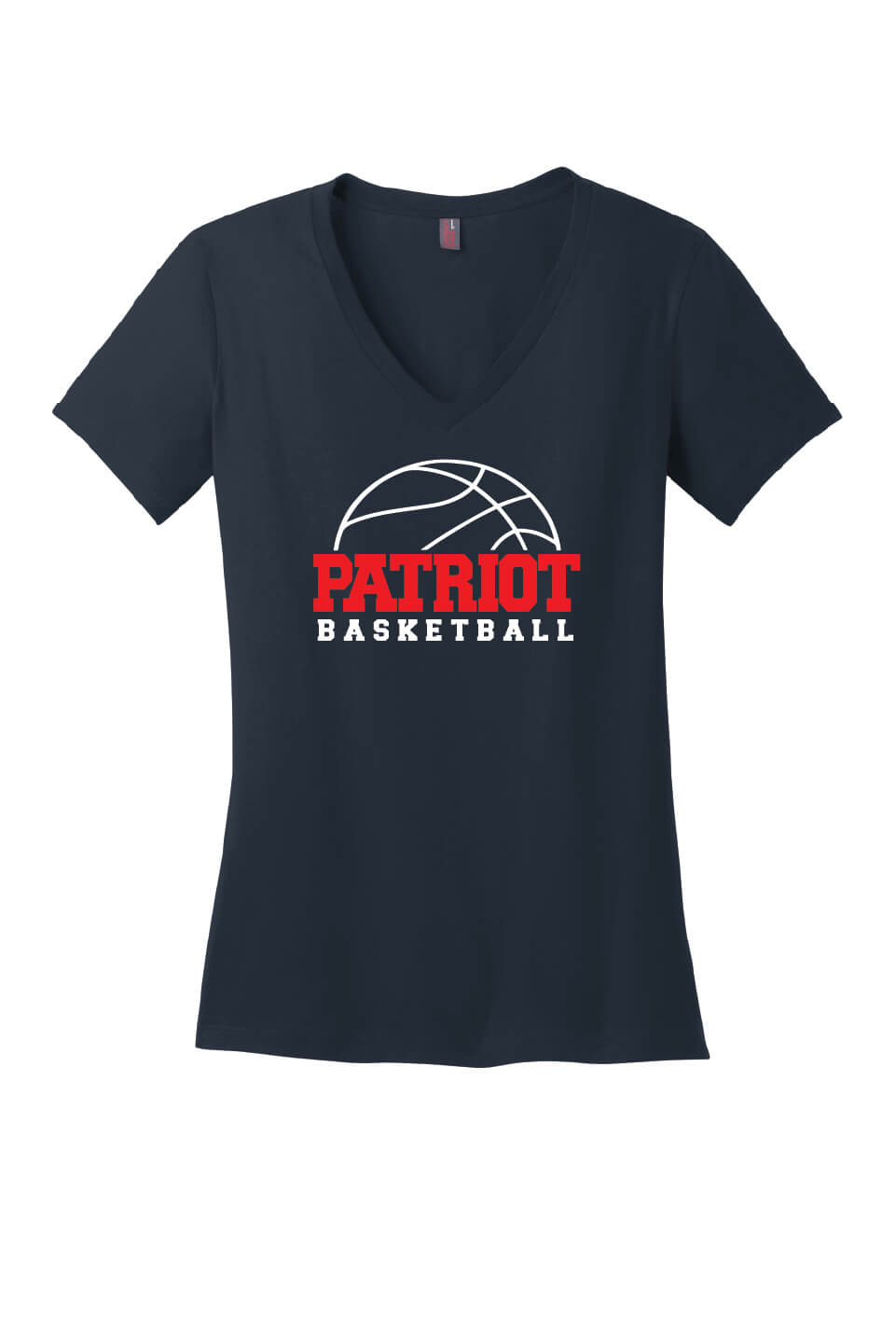 Patriot Basketball V-Neck Short Sleeve T-Shirt (Ladies)