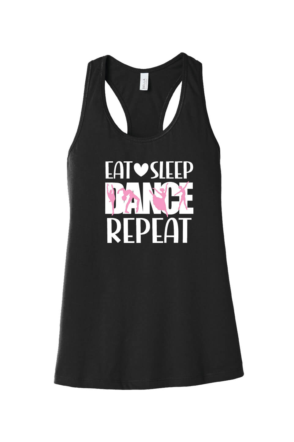 Eat Sleep Dance Repeat Racerback Tank (Ladies) black