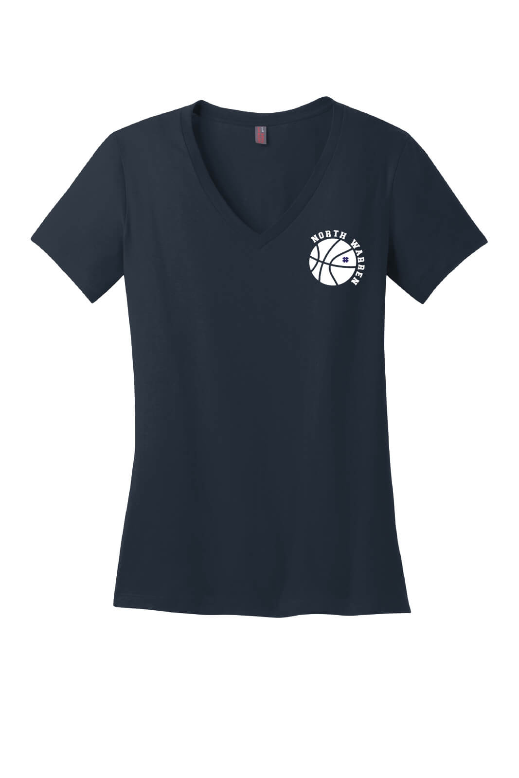 North Warren Basketball V-Neck Short Sleeve T-Shirt (Ladies)
