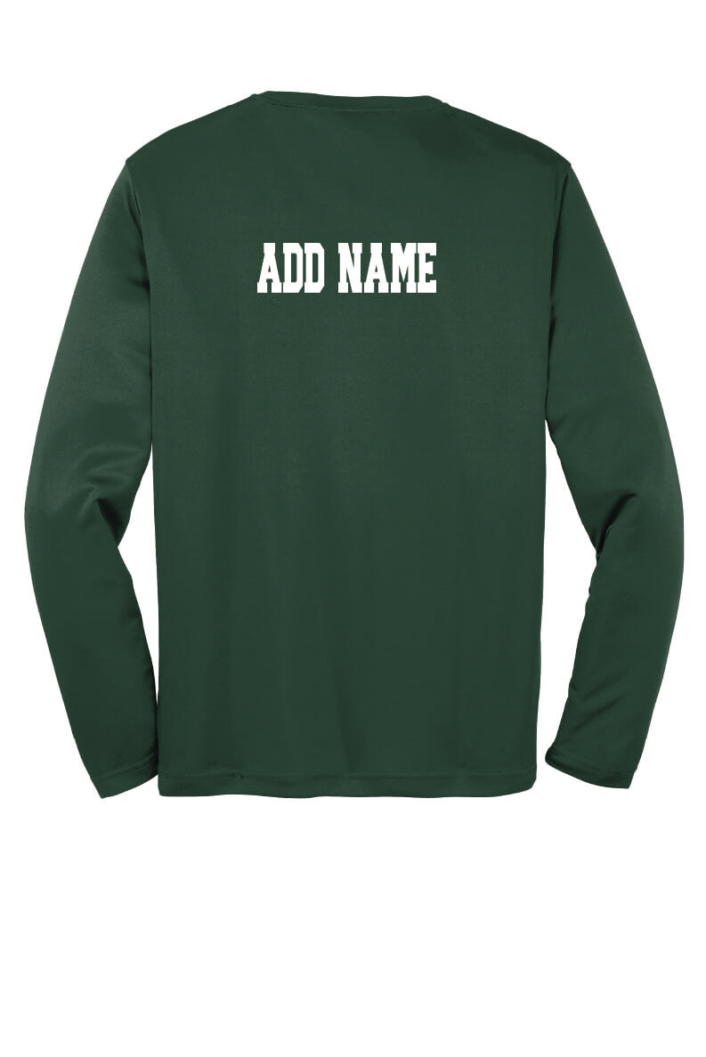 Notre Dame Basketball Sport Tek Competitor Long Sleeve Shirt green-back