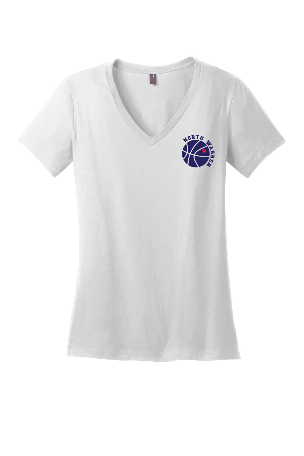 North Warren Basketball V-Neck Short Sleeve T-Shirt (Ladies)