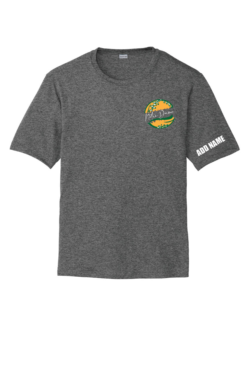 Spartans Softball Sport Tek Competitor Short Sleeve Tee gray, front