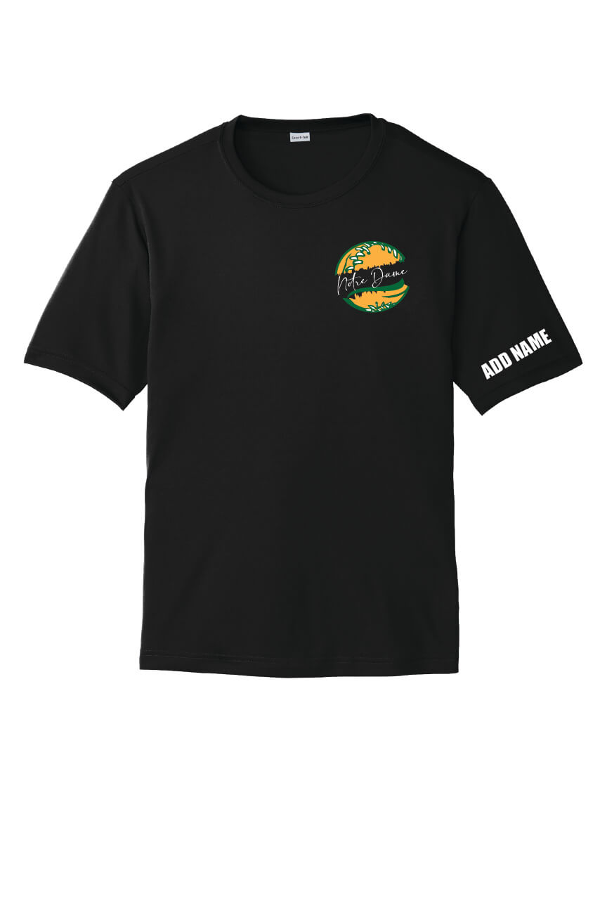 Spartans Softball Sport Tek Competitor Short Sleeve Tee black, front