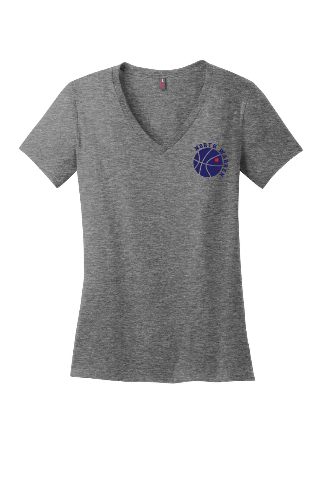 North Warren Basketball V-Neck Short Sleeve T-Shirt (Ladies)