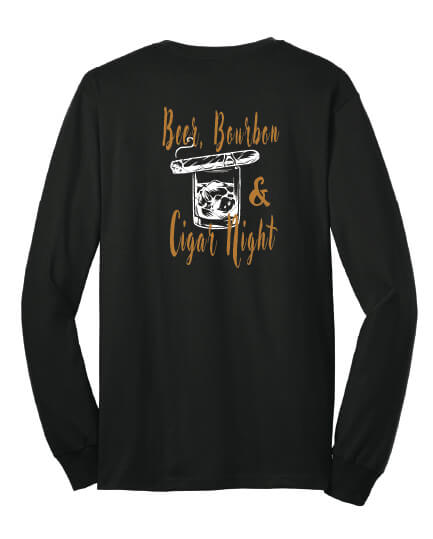 Beer, Bourbon & Cigar Night long sleeve back