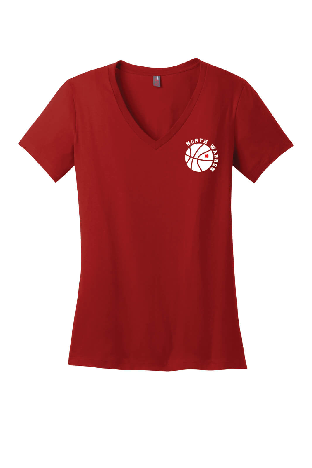 North Warren Basketball V-Neck Short Sleeve T-Shirt (Ladies)