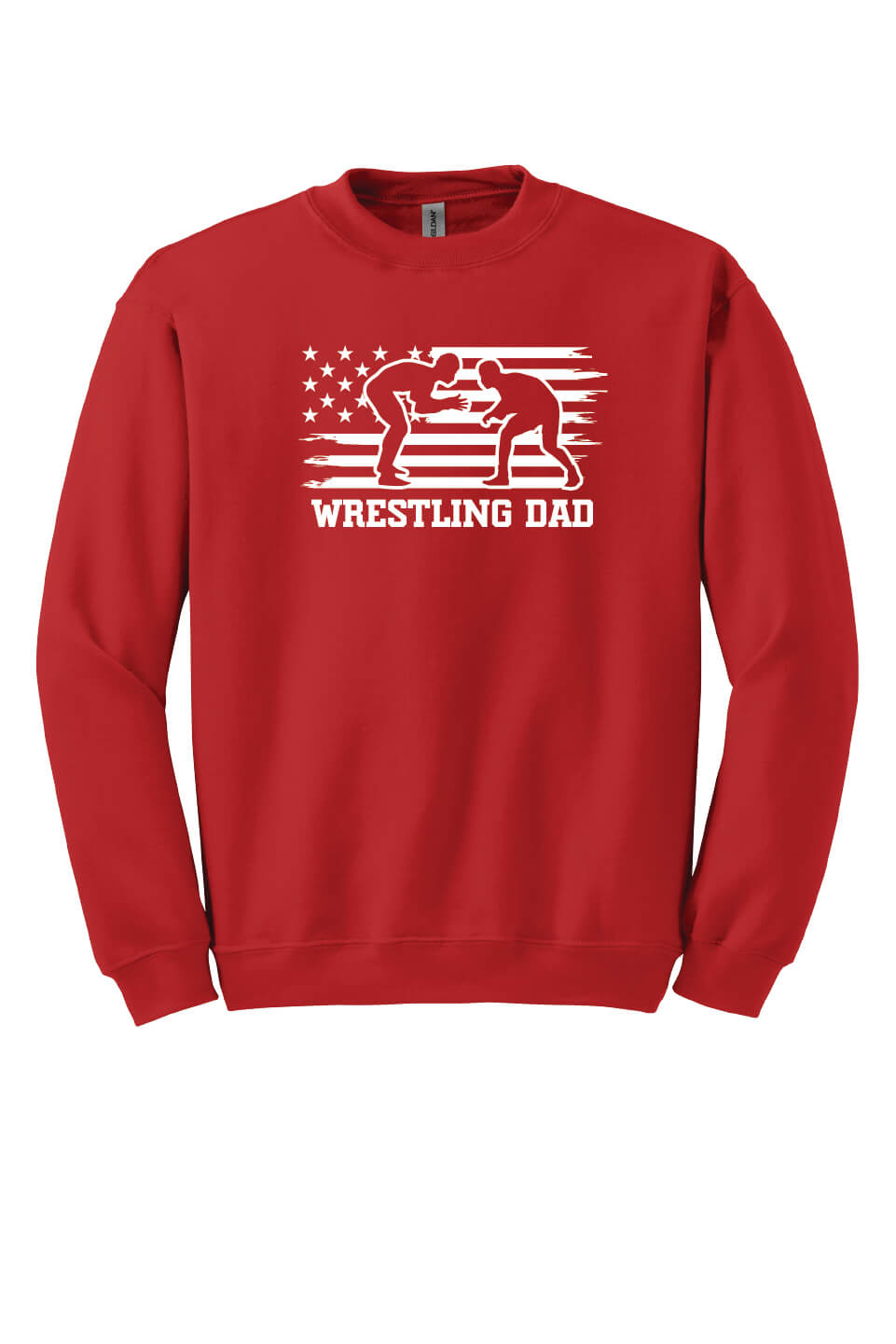 Wrestling Dad Crewneck Sweatshirt red