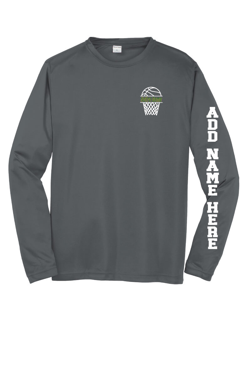 Spartans Basketball Sport Tek Competitor Long Sleeve Shirt gray-front