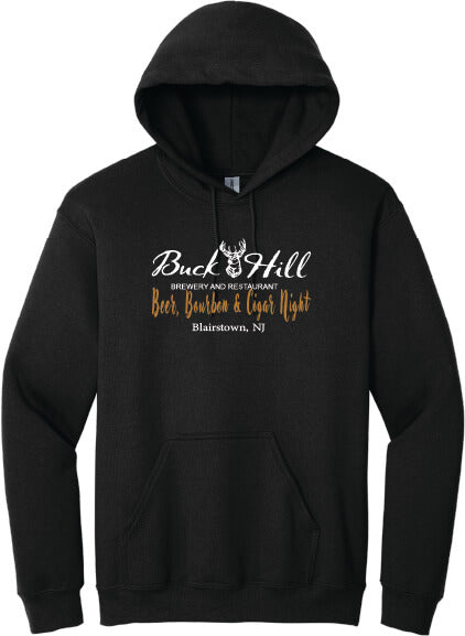 Beer, Bourbon & Cigar Night hoodie front