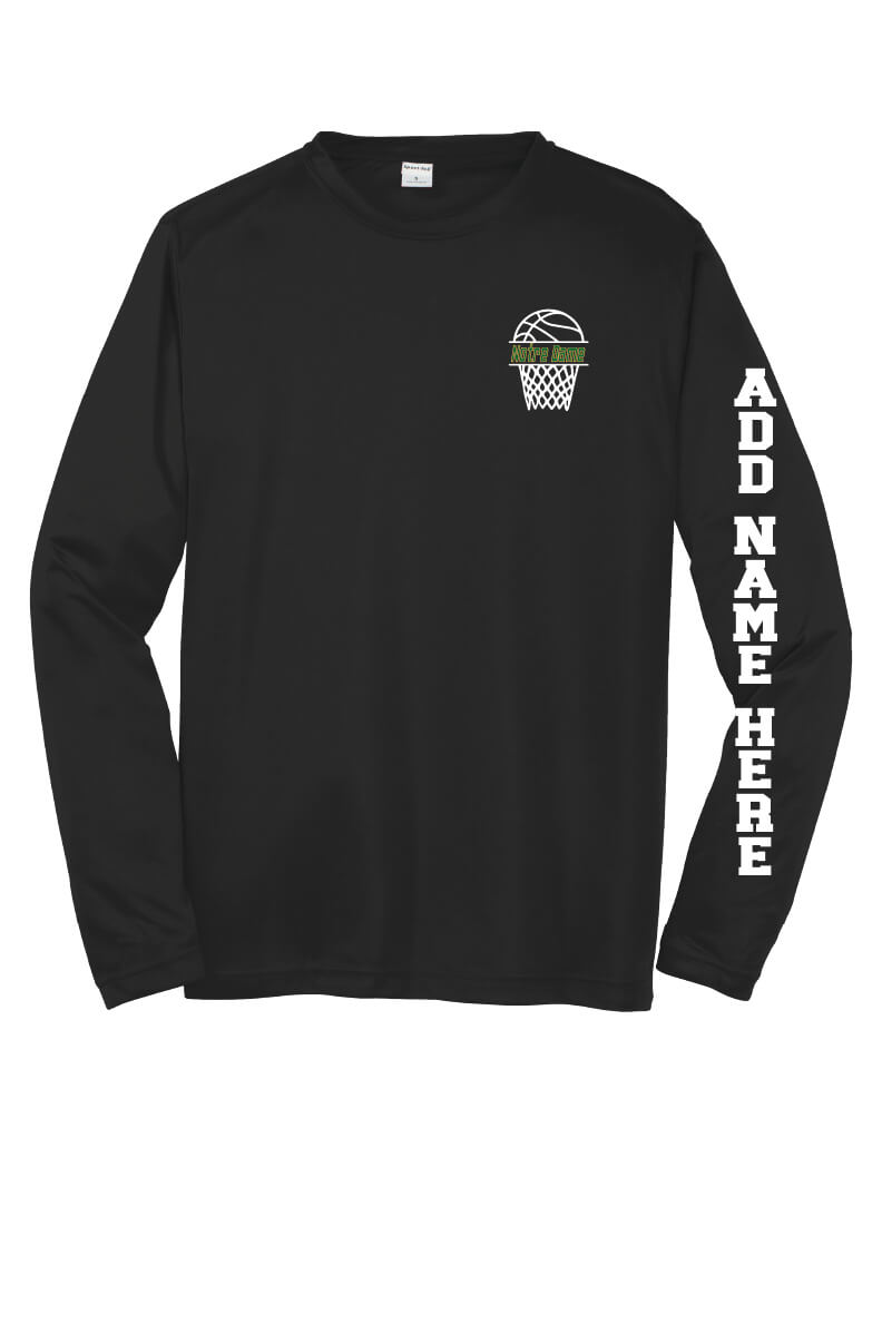 Spartans Basketball Sport Tek Competitor Long Sleeve Shirt black-front