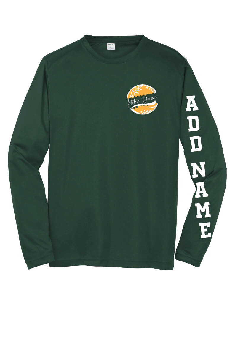 Spartans Softball Sport Tek Competitor Long Sleeve Shirt (Youth) green, front