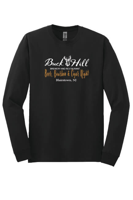 Beer, Bourbon & Cigar Night long sleeve front