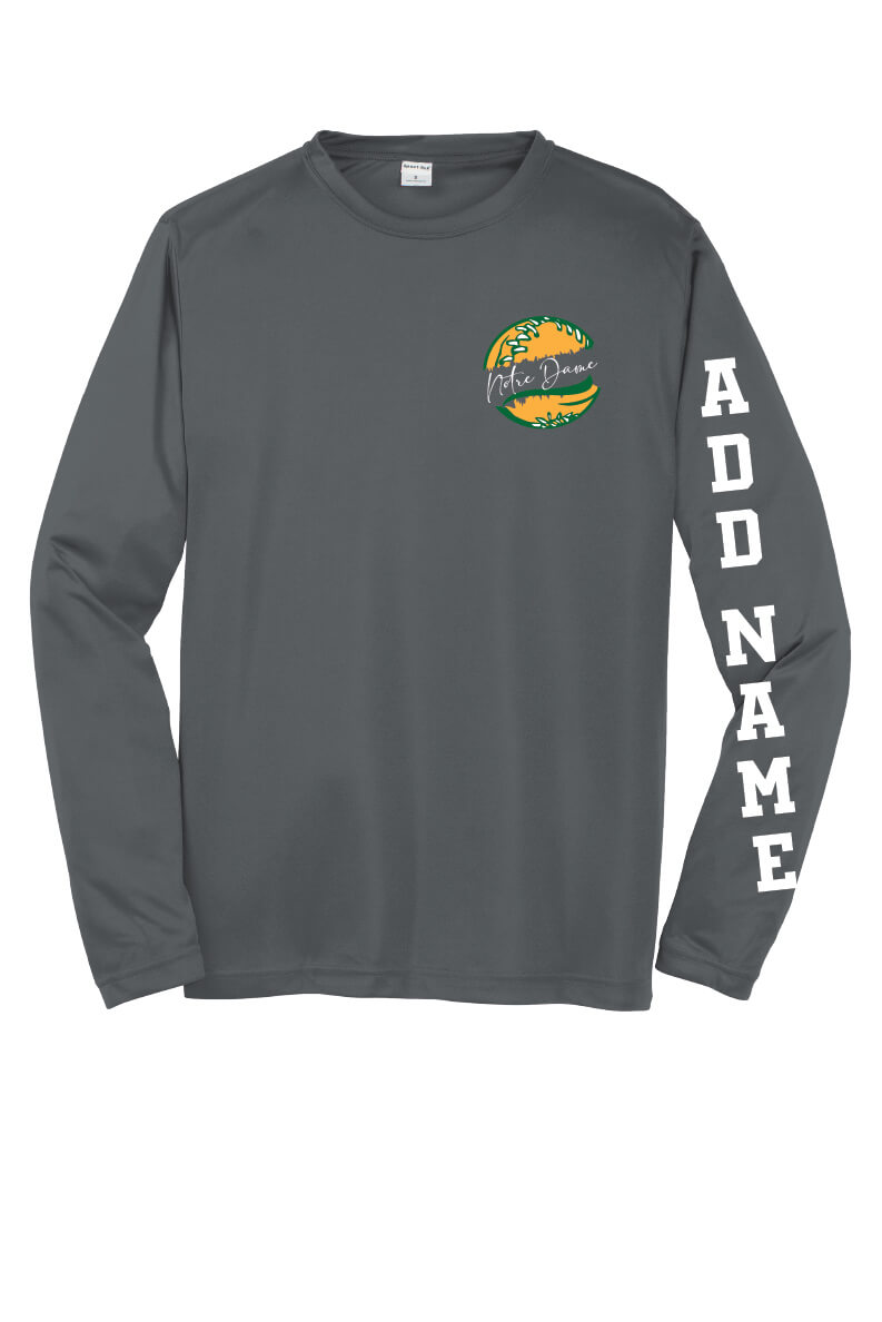 Spartans Softball Sport Tek Competitor Long Sleeve Shirt gray, front