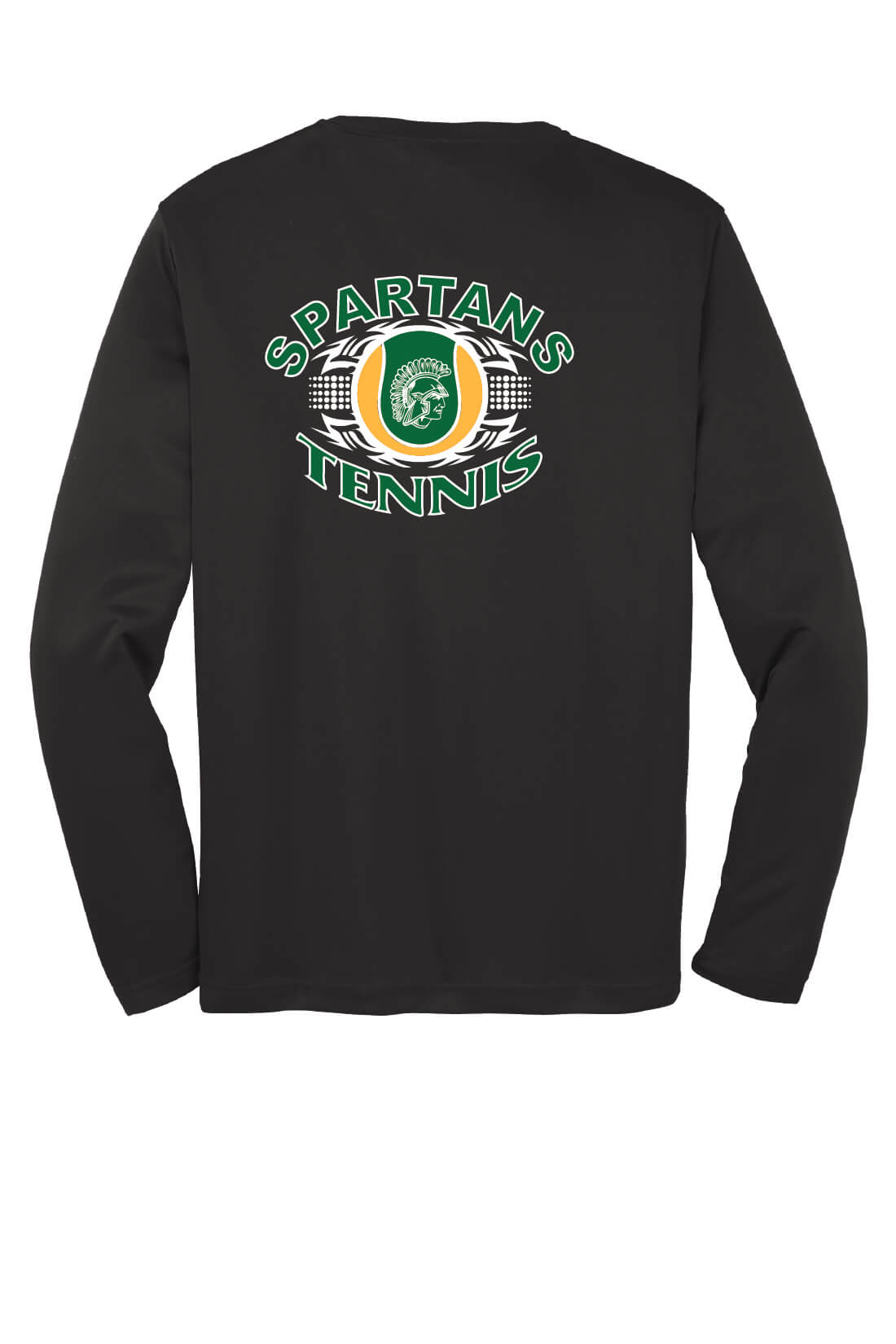 Spartan Tennis Sport Tek Competitor Long Sleeve Shirt back-black