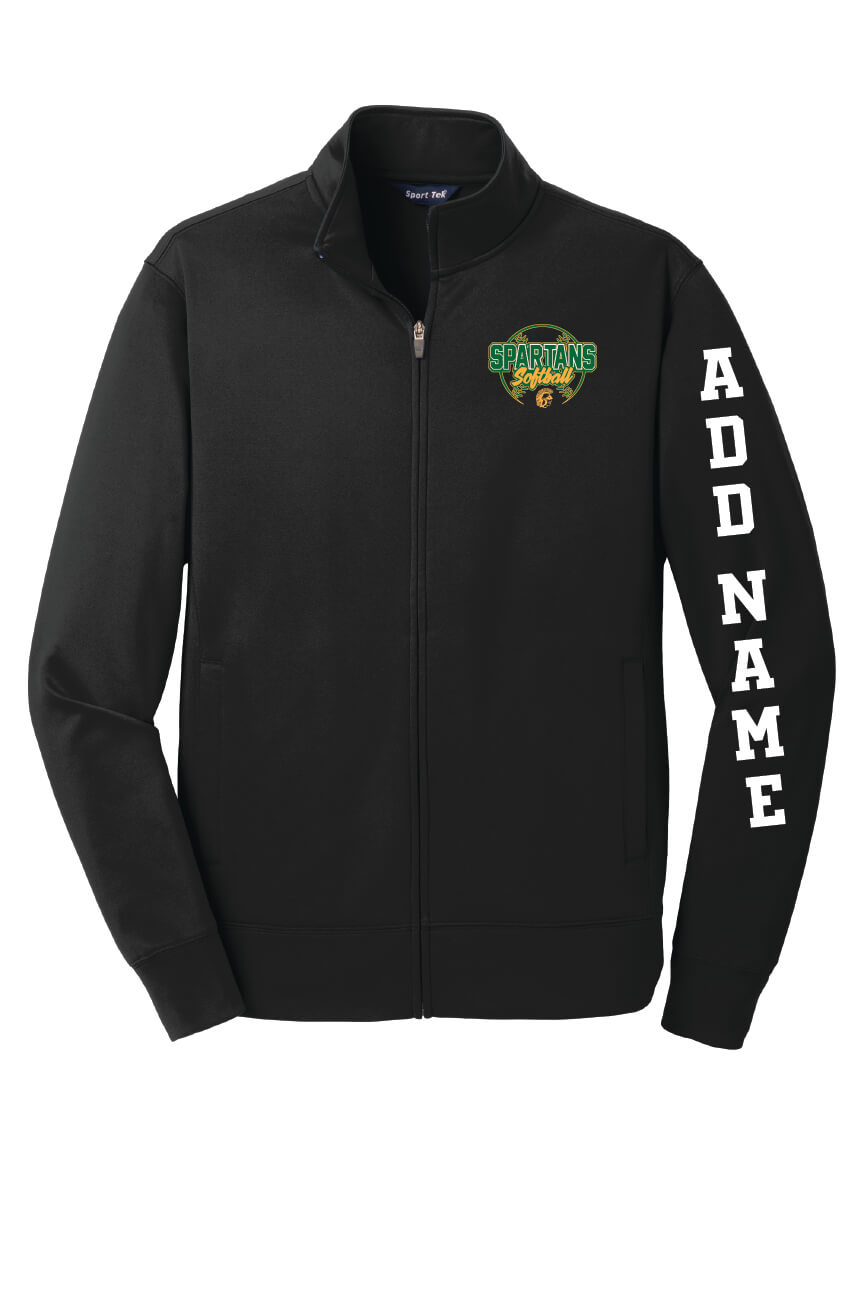 Spartans Sport Wick Full Zip Jacket (Unisex) black, front