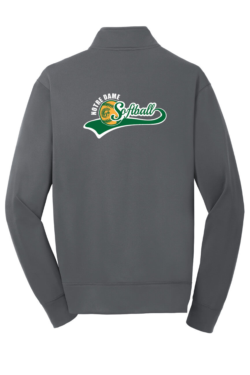Notre Dame Sport Wick Full Zip Jacket (Youth) gray, back