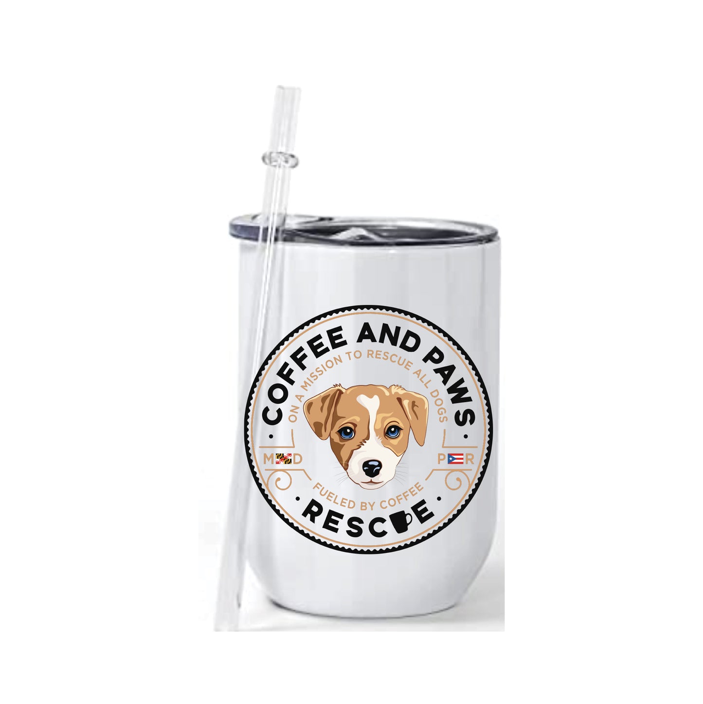 Coffee and Paws Wine Tumbler