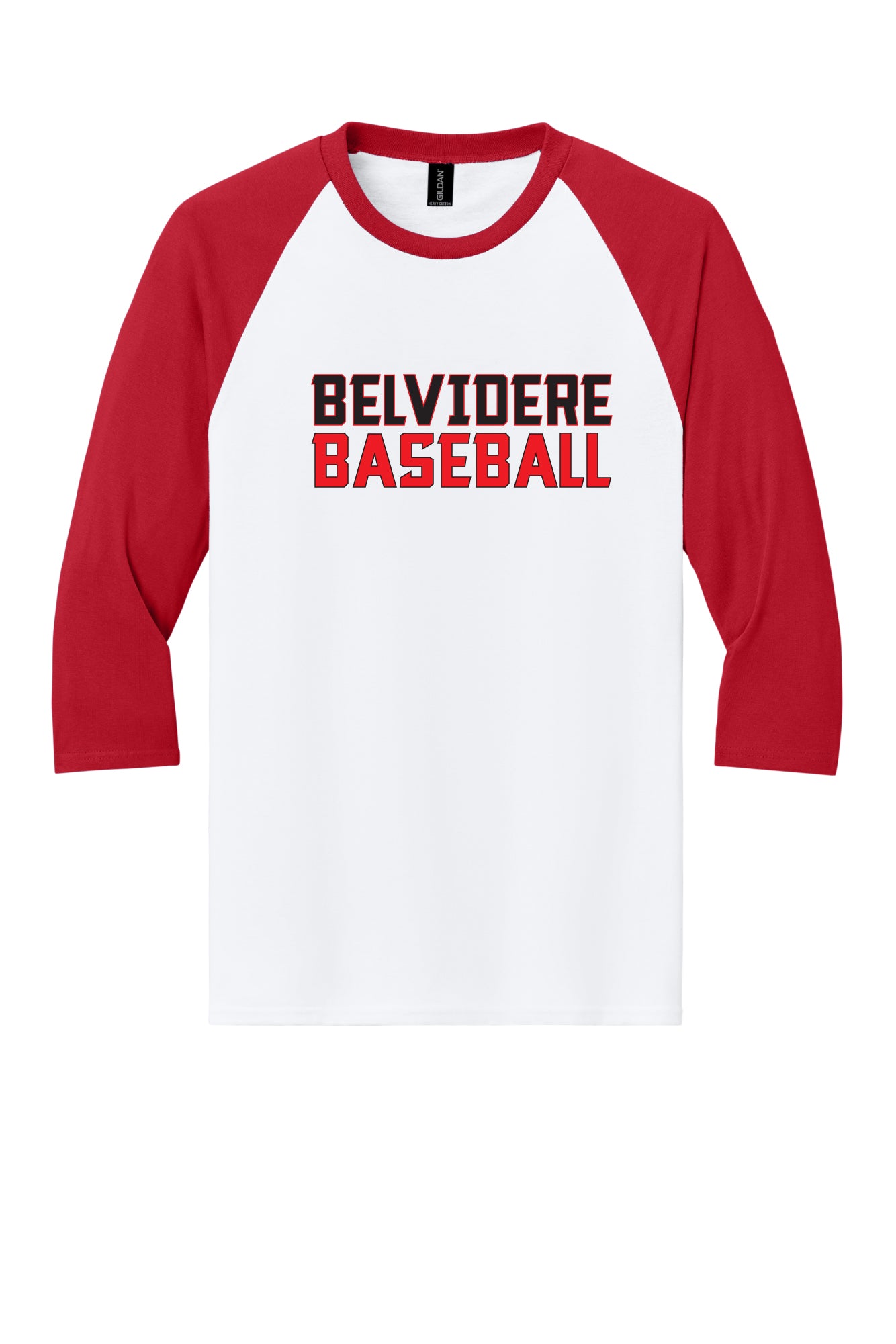 Belvidere Baseball II Heavy Cotton™ 3/4-Sleeve Raglan T-Shirt