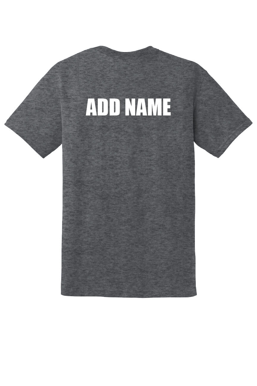 Notre Dame Softball Short Sleeve T-Shirt gray, back