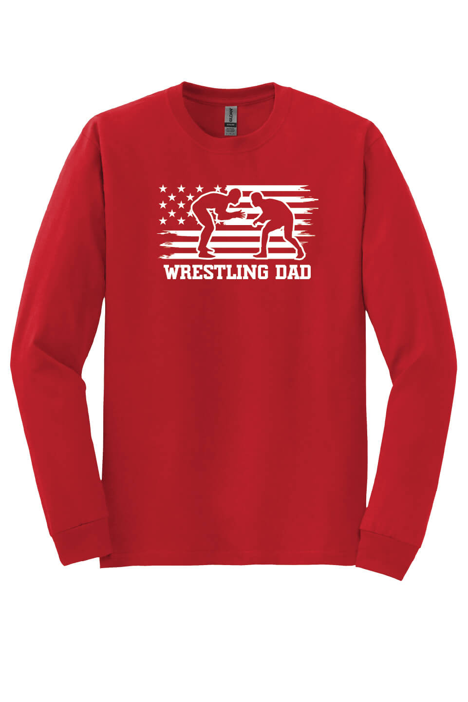 Wrestling Dad Long Sleeve T-Shirt red