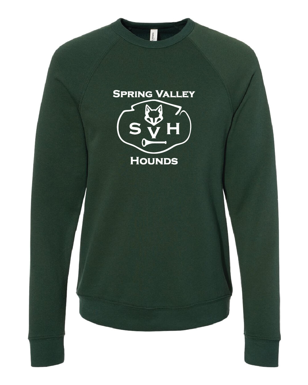 Spring Valley Hounds Crewneck Sweatshirt (Bella Canvas, Adult) green