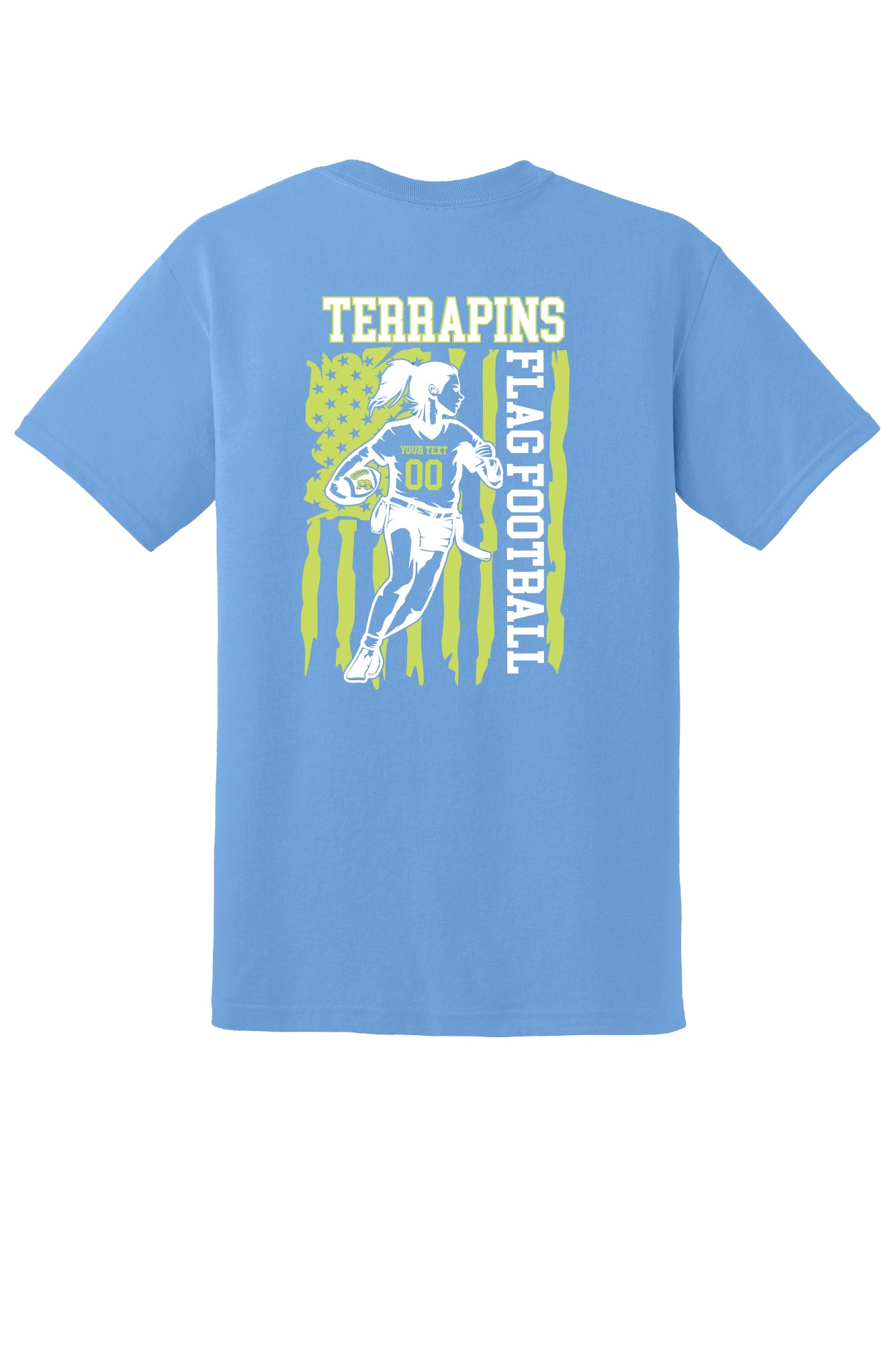Girls Football Flag Back T-shirt (Youth)