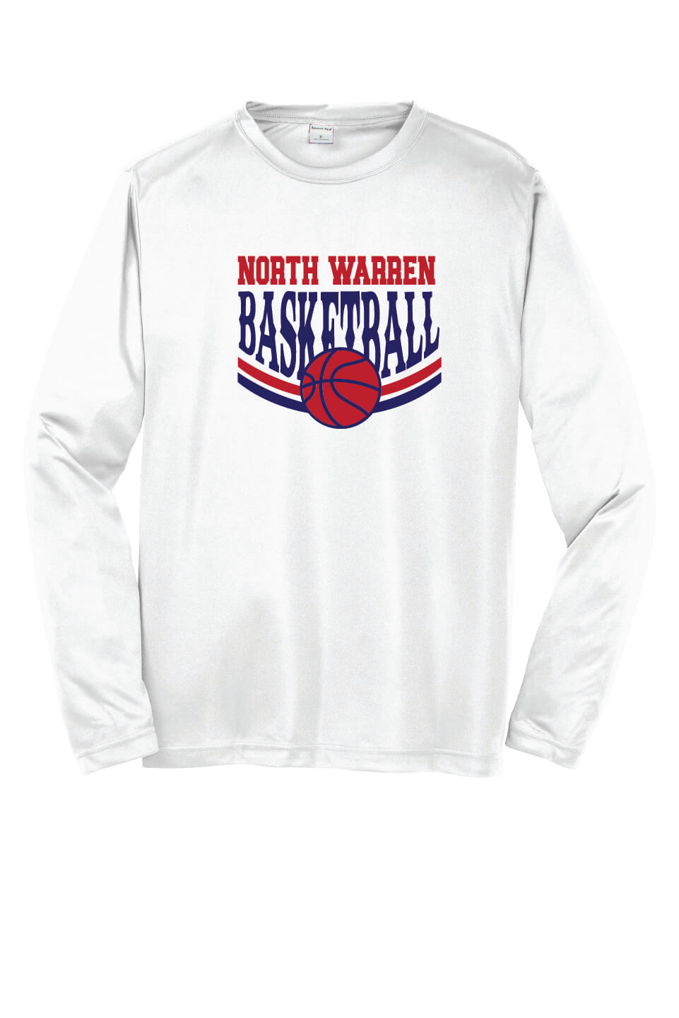 NW Basketball Sport Tek Competitor Long Sleeve Shirt white