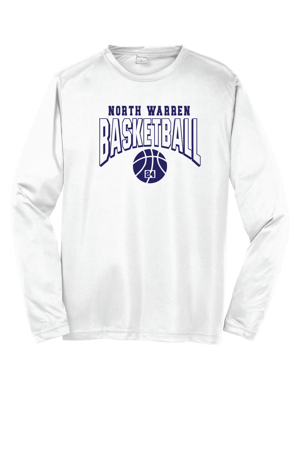 Basketball Sport Tek Competitor Long Sleeve Shirt white