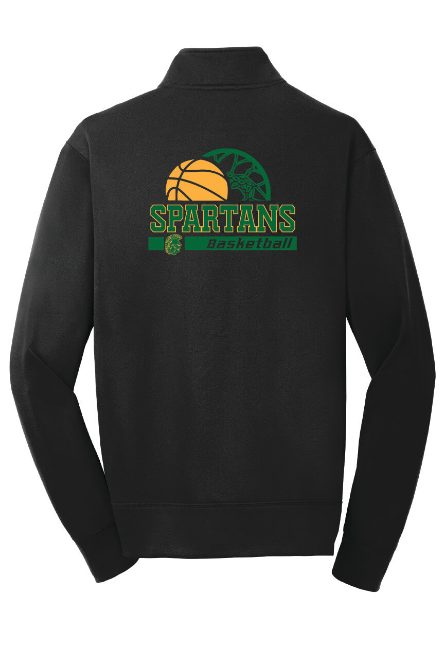 Fleece Full-Zip Jacket (Unisex) Spartans black-back