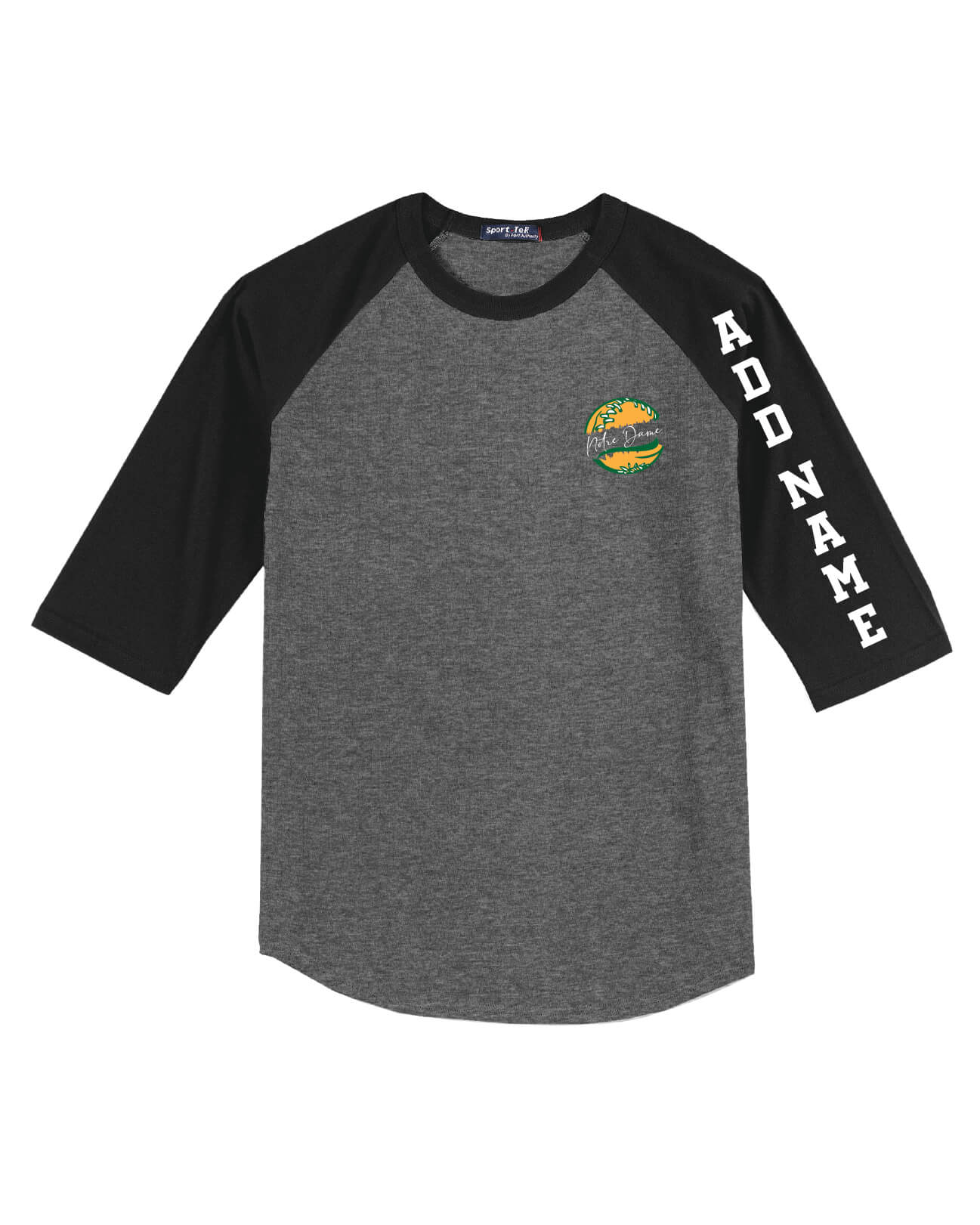 Spartans Sport Tek Colorblock Raglan Jersey black/gray front