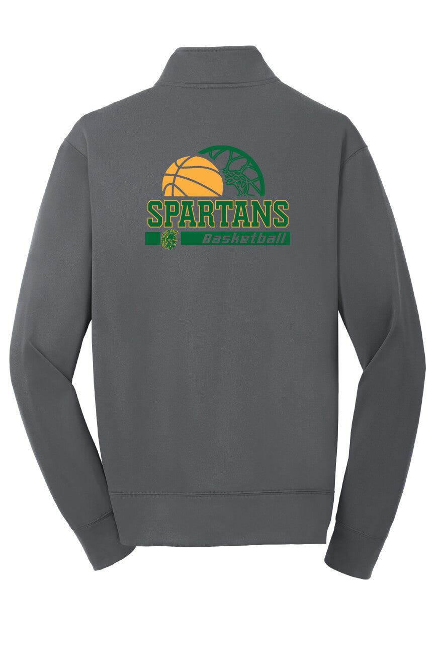 Fleece Full-Zip Jacket (Unisex) Spartans gray-back