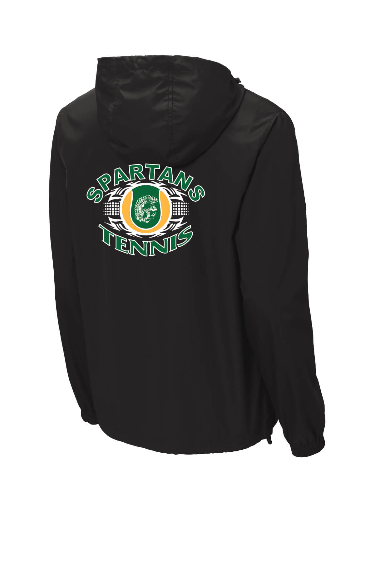 Spartans Sport Tek Packable Windbreaker back-black