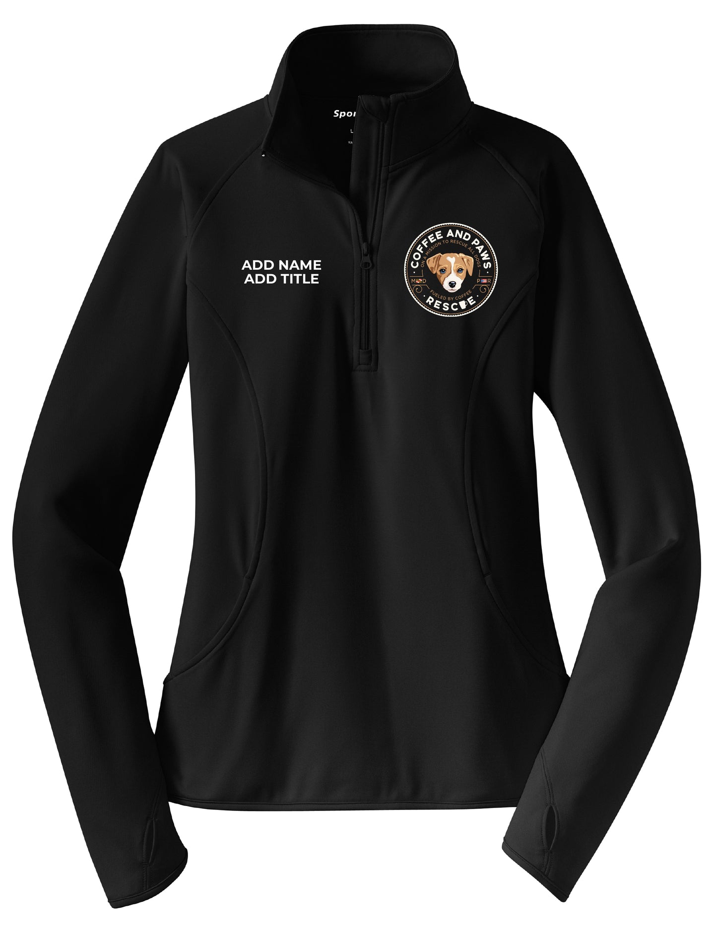 Coffee and paws Ladies Sport Tek 1/4 ZipPullover