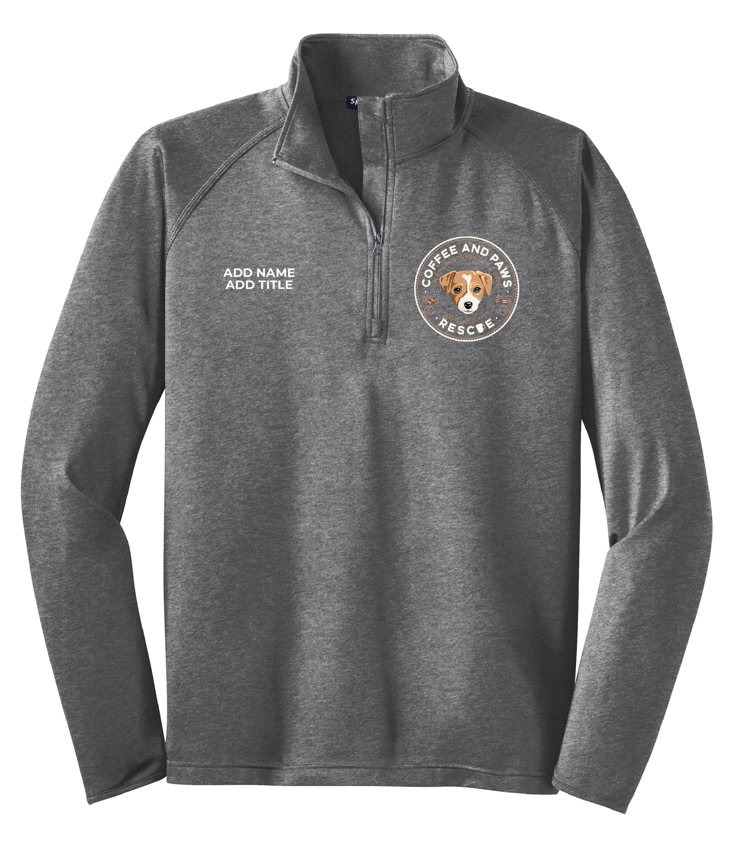 Coffee and Paws Sport Tek 1/4 Zip Pullover (Unisex)