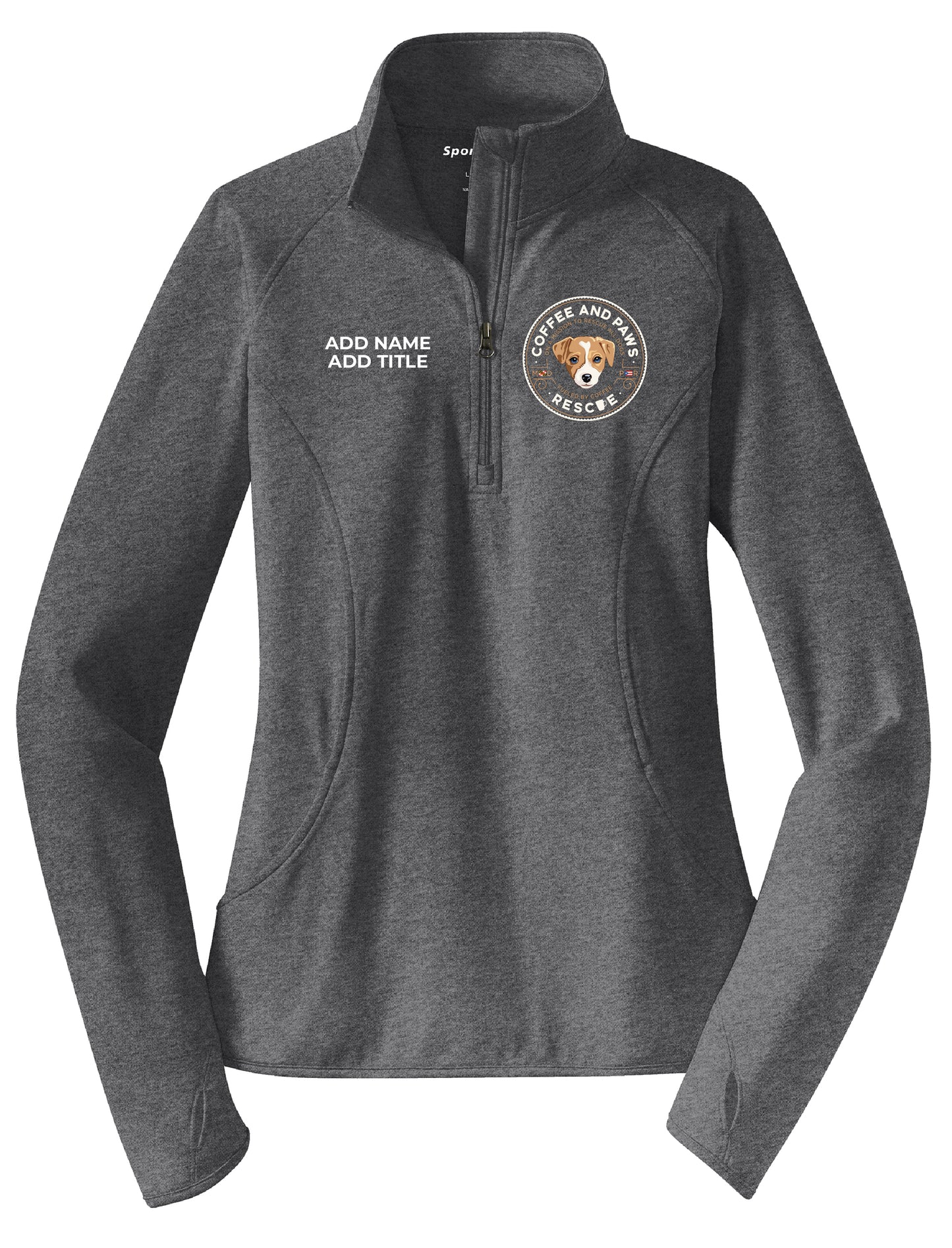 Coffee and paws Ladies Sport Tek 1/4 ZipPullover