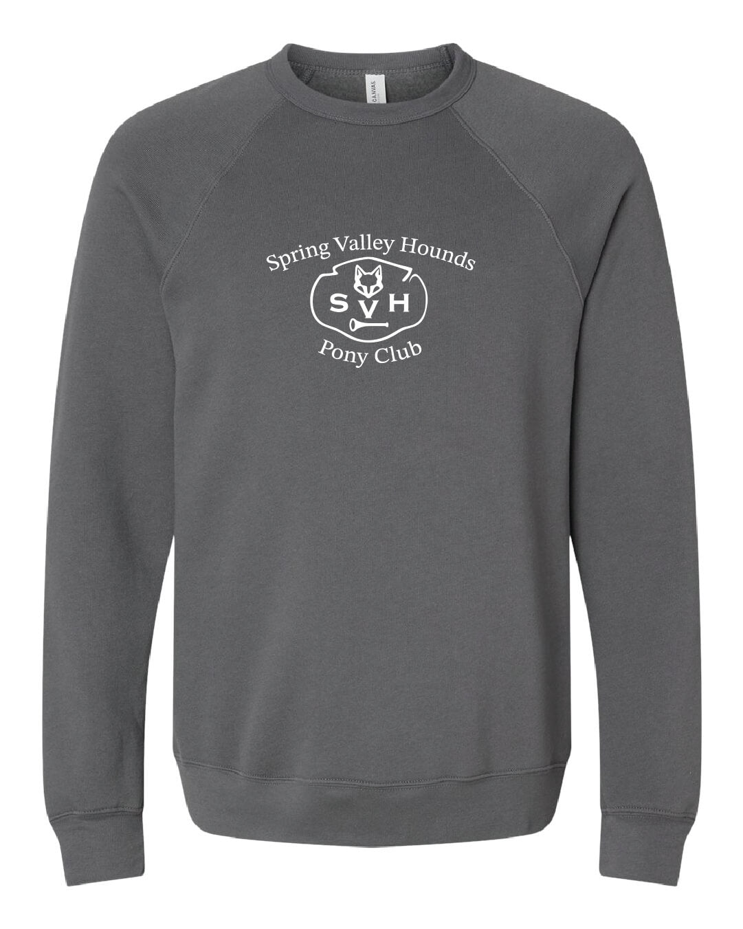 Spring Valley Pony Crewneck Sweatshirt (Bella Canvas, Adult) gray