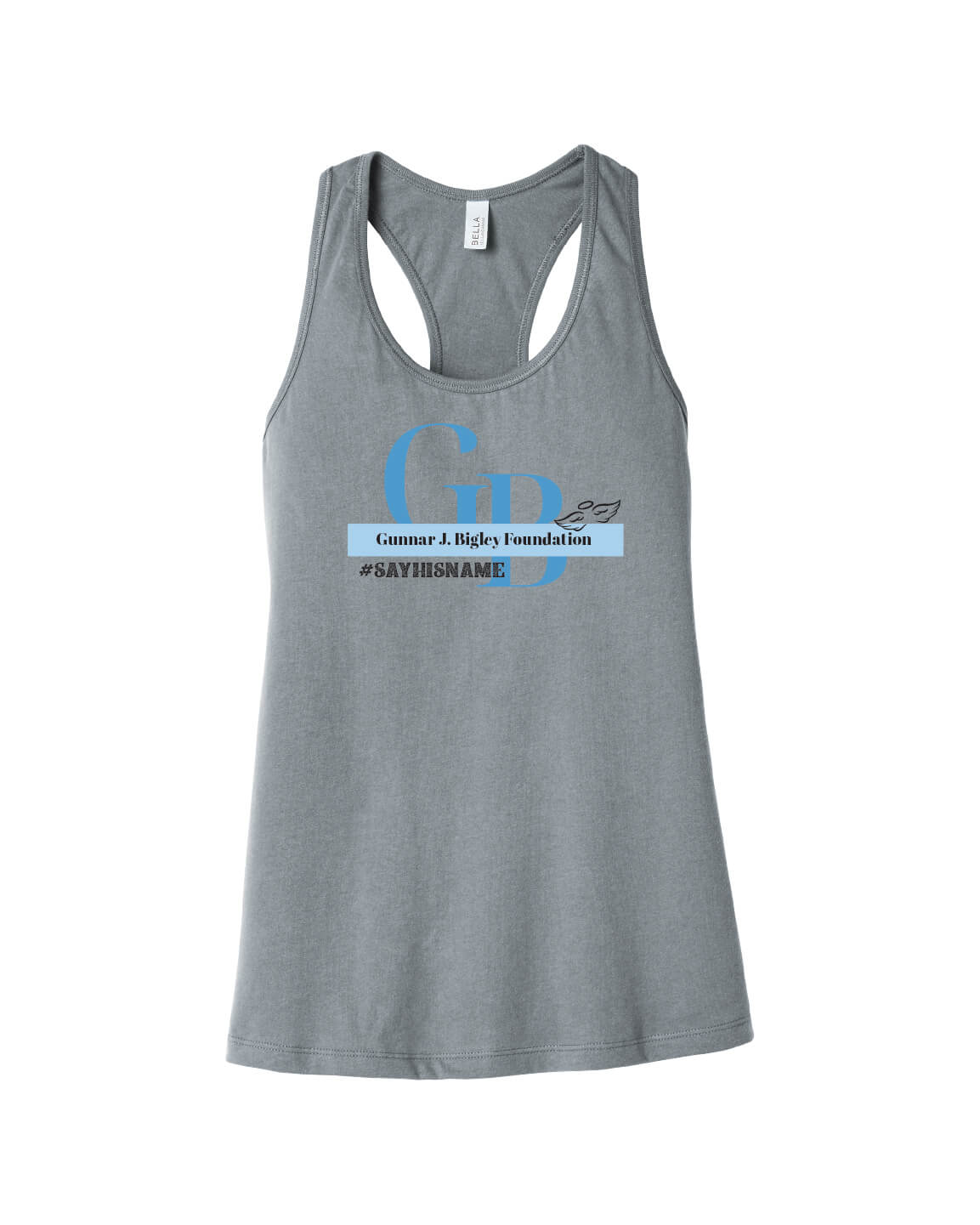 Racerback Tank - Word Art I gray front