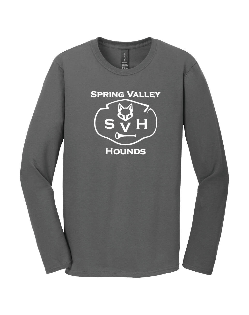 Spring Valley Hounds Long Sleeve T-Shirt (Gildan, Adult) gray