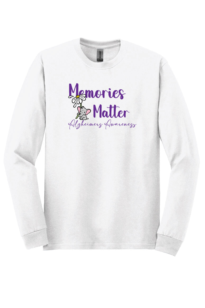 Memories Matter - Alzheimers Awareness Long Sleeve T-Shirt white