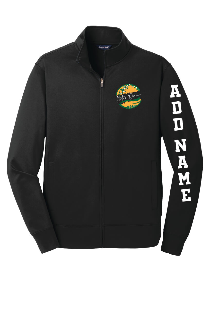 Notre Dame Sport Wick Full Zip Jacket (Unisex) black, front