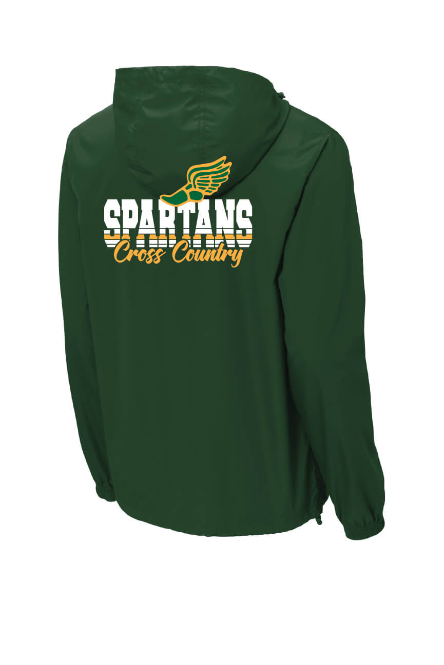 Spartans XC Sport Tek Packable Windbreaker back-green
