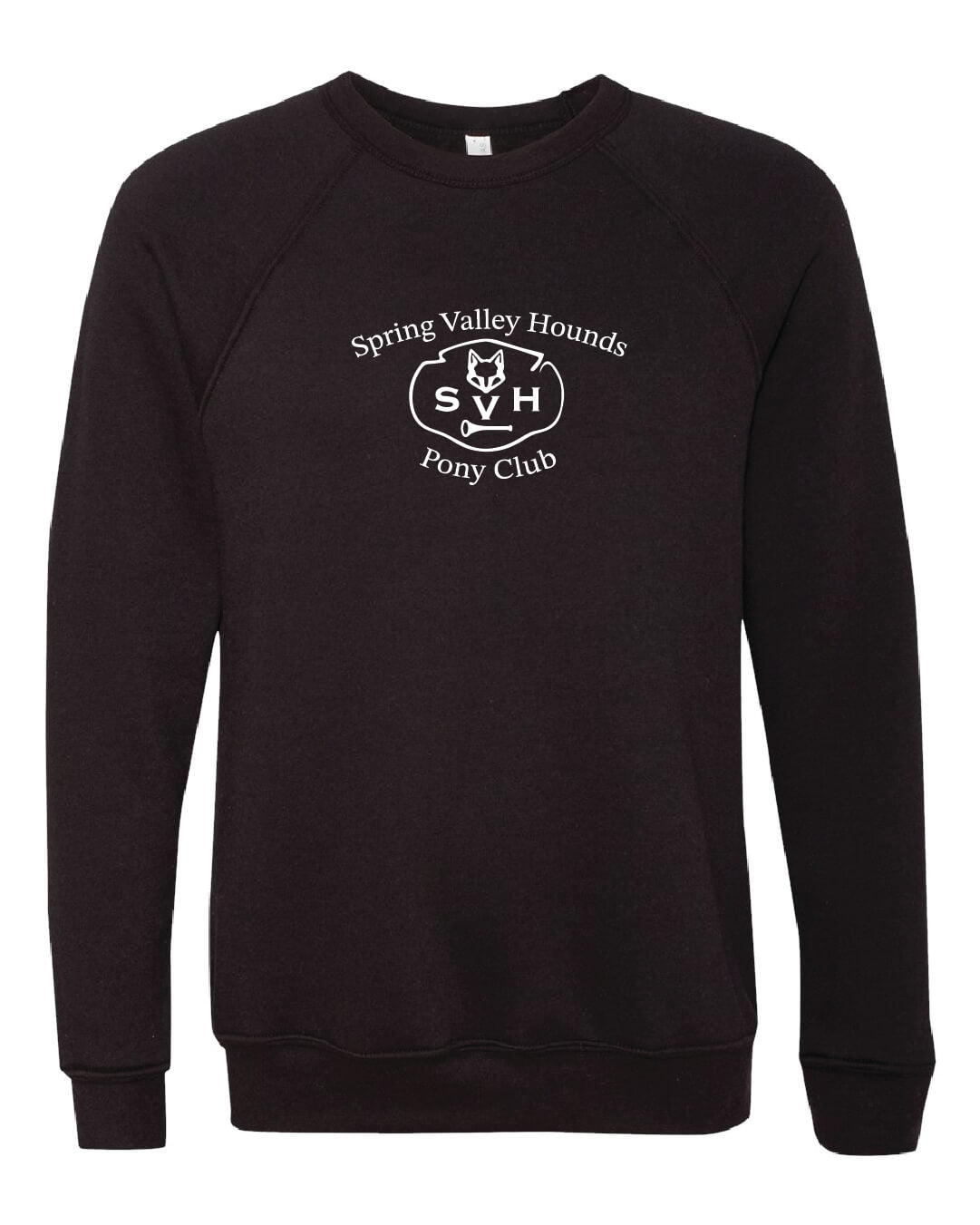 Spring Valley Pony Crewneck Sweatshirt (Bella Canvas, Adult) black