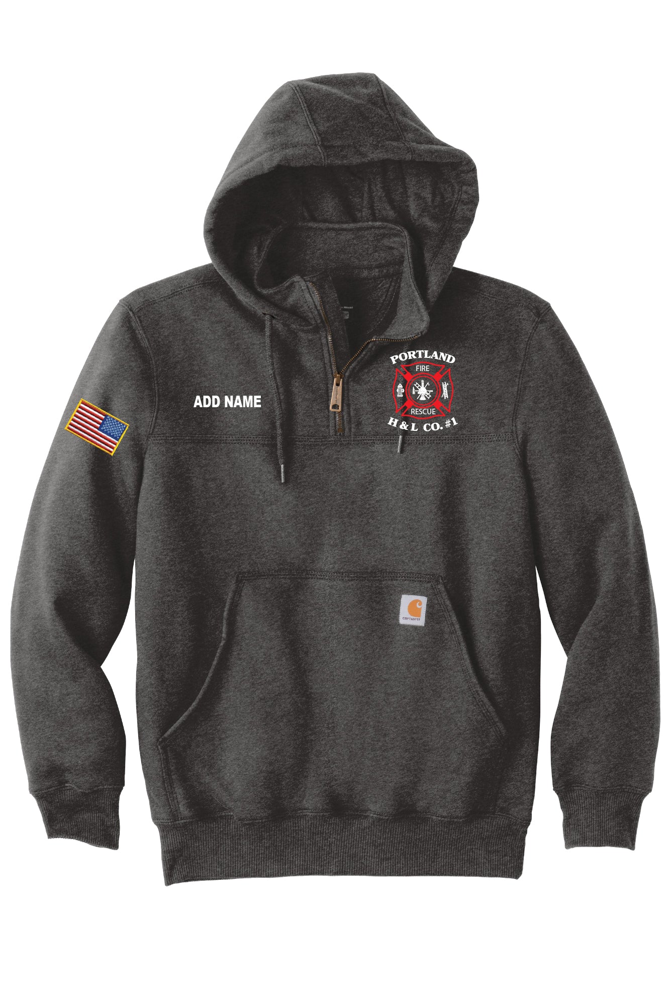 Portland Hook & Ladder Carhartt Rain Defender 1/4 Zip Hoodie