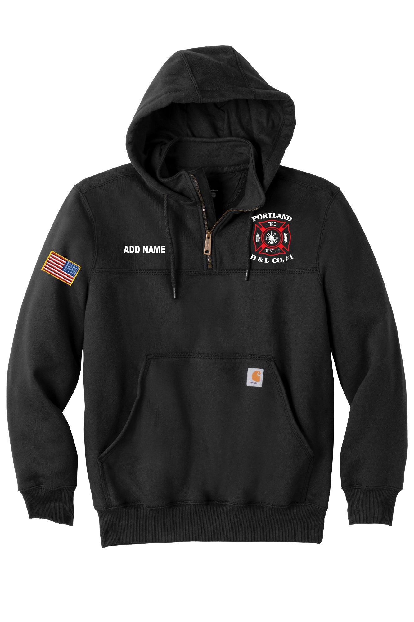Portland Hook & Ladder Carhartt Rain Defender 1/4 Zip Hoodie