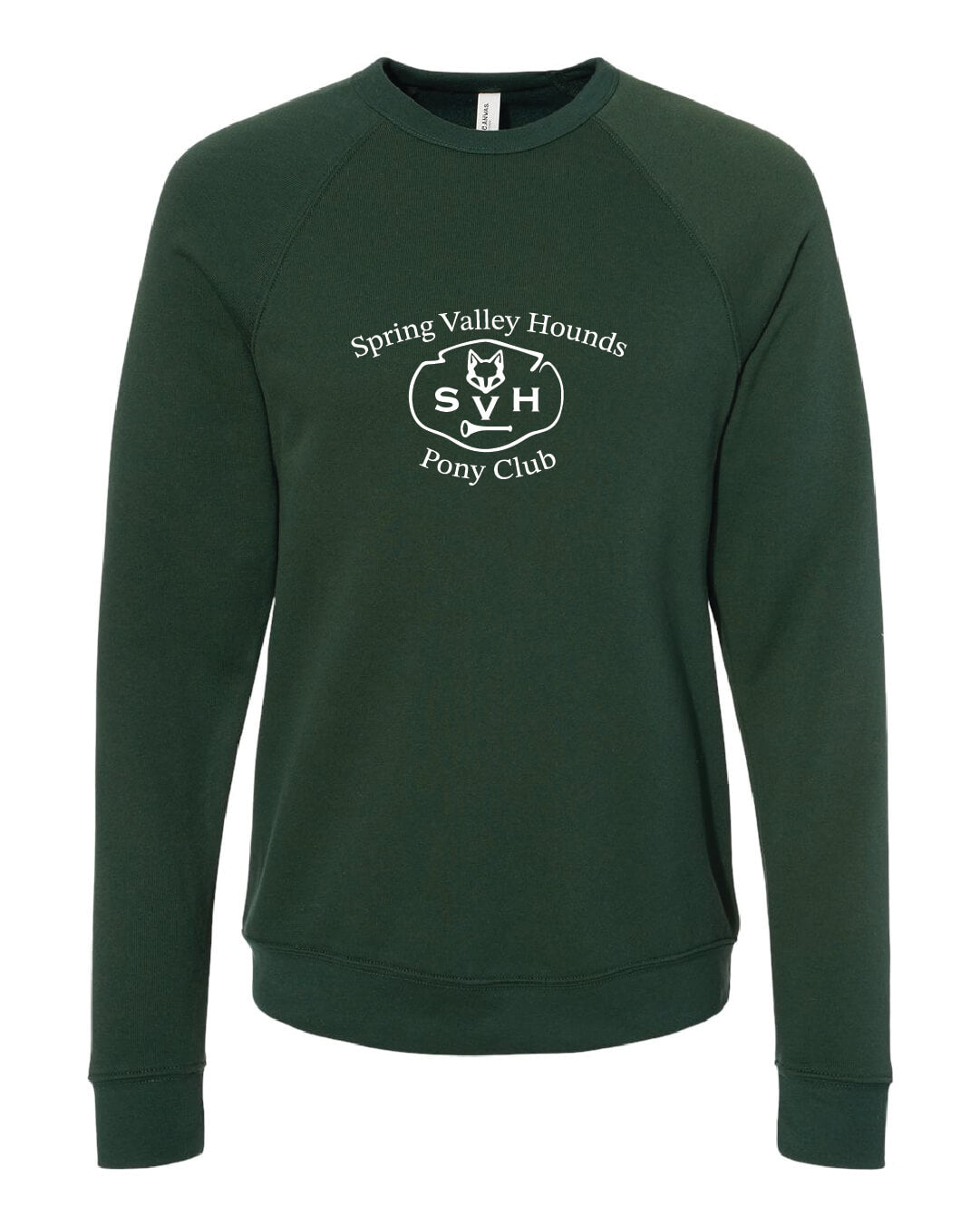 Spring Valley Pony Crewneck Sweatshirt (Bella Canvas, Adult) green