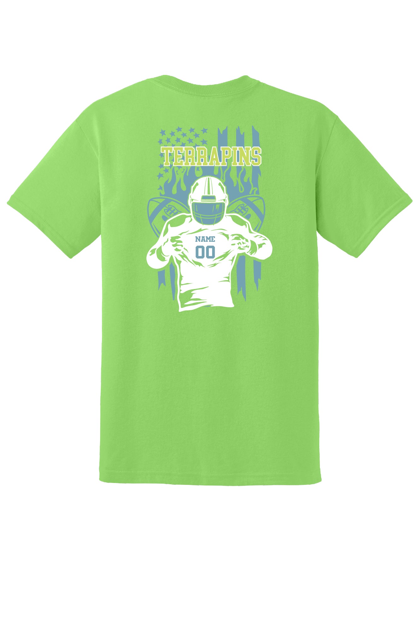 Boys Football Flag Back Short Sleeve T-Shirt (Adult)